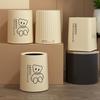 New Cream Bear Trash Can Double-Layer Uncovered Round Trash Can Living Room Bedroom Trash Can