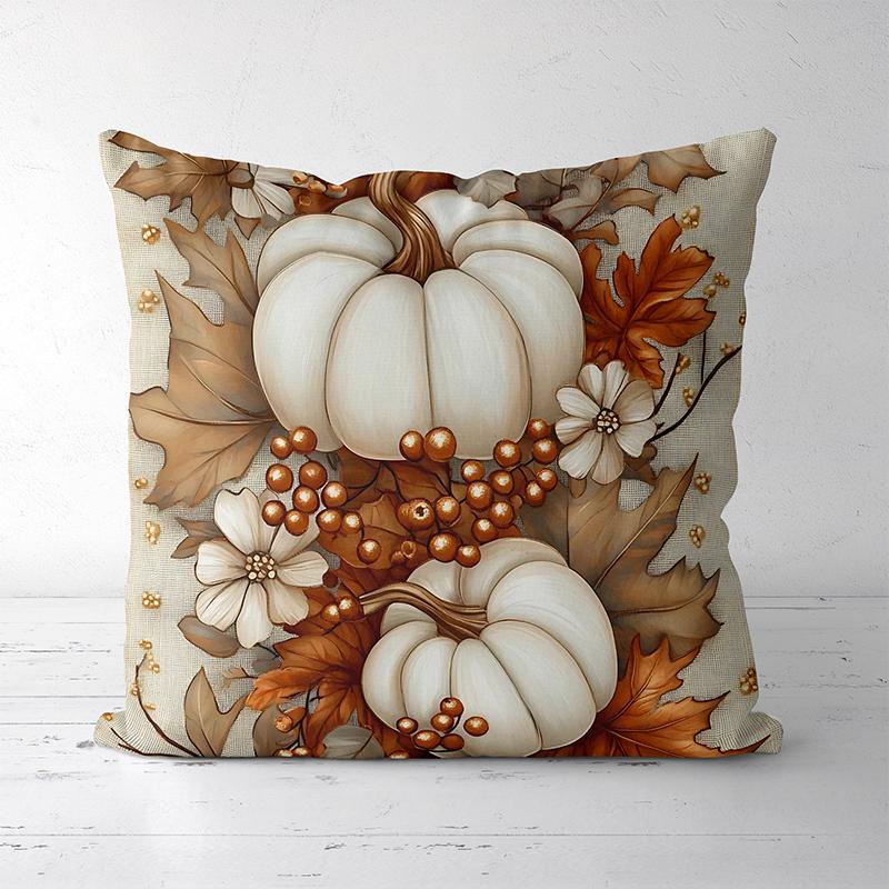 2D Плоская Печать Осенние Тыквы Листья Ягоды Декоративные Наволочки Полиэстер Наволочка Диван Декоративная Наволочка
