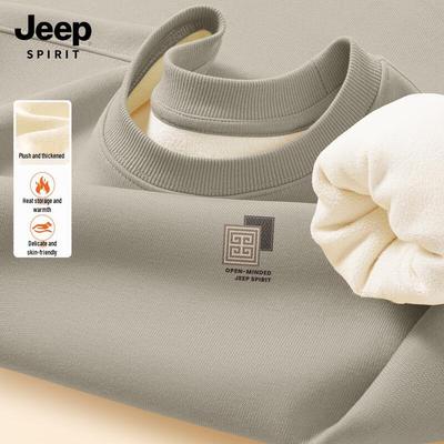 Мужской свитшот JEEP SPIRIT с флисовой подкладкой и круглым вырезом
