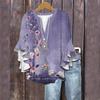 Summer Tops For Women Cute V Neck 3/4 Sleeve Blouses Floral Print Top Casual Shirts