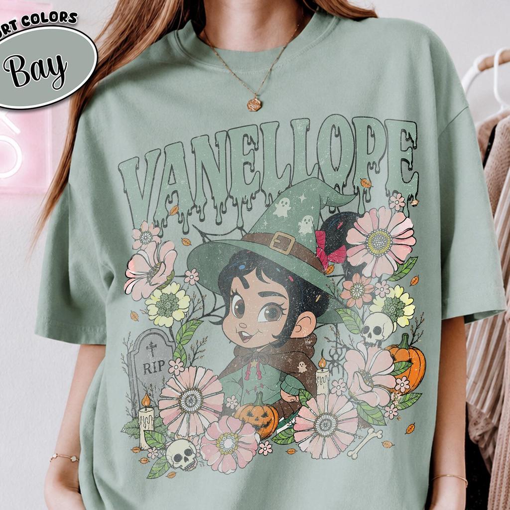 Vintage Vanellope Halloween Shirt, Comfort Colors Disney Wreck-It Ralph Tee, Witch Floral Graphic, Spooky Theme Park Trip Gift for Fans 2026
