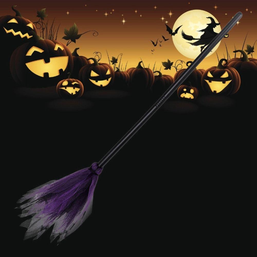 Представление Хэллоуин Декоративная пластиковая ведьмина метла Реквизит для вечеринки Летающая метла Аксессуар ведьмы