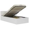 Storage Bed Hydraulic White Faux Leather 100*200 cm