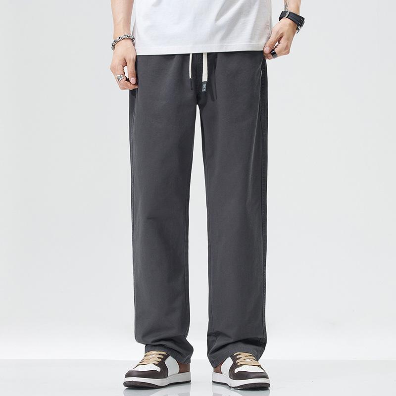 Мужские повседневные брюки прямого кроя из чистого хлопка - Весенне-осенние, модные, свободные, универсальная рабочая одежда