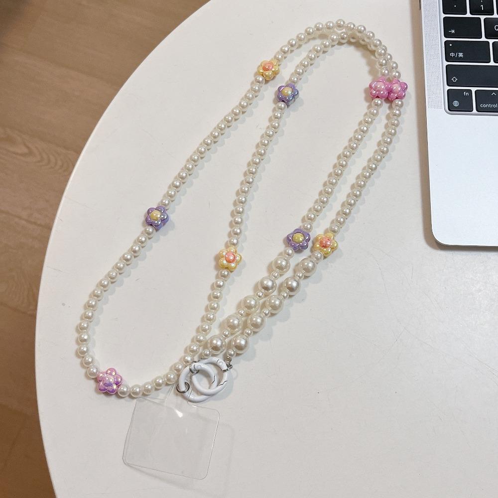 Hanging Rope Crossbody Phone Strap Flower Beads Phone Neck Straps  Hanging Ornaments