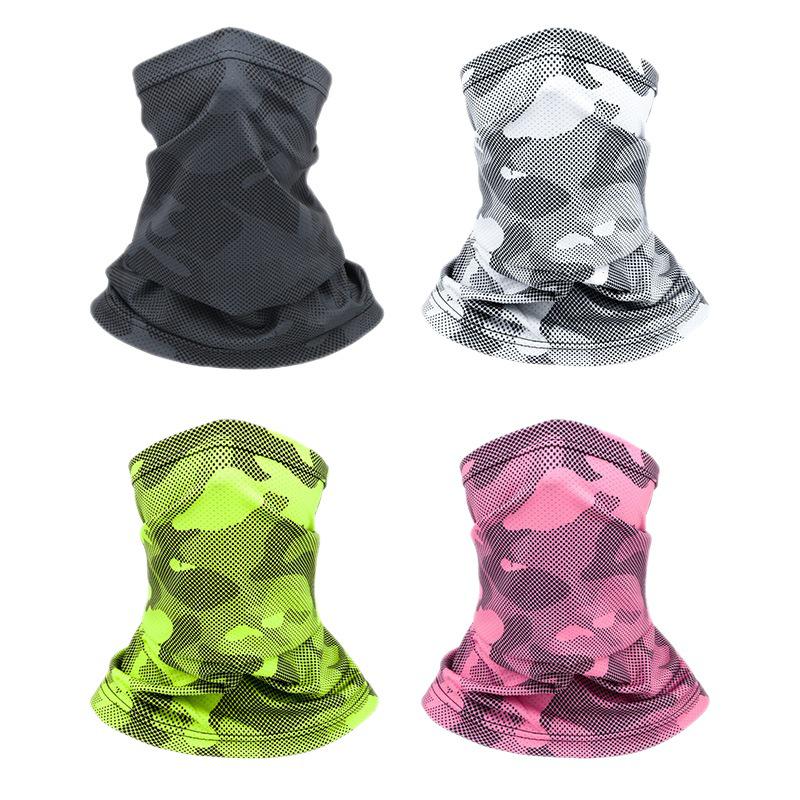 Мужской летний защитный бафф из ледяного шелка для лица и шеи - Уличная мотоциклетная и велосипедная солнцезащитная маска