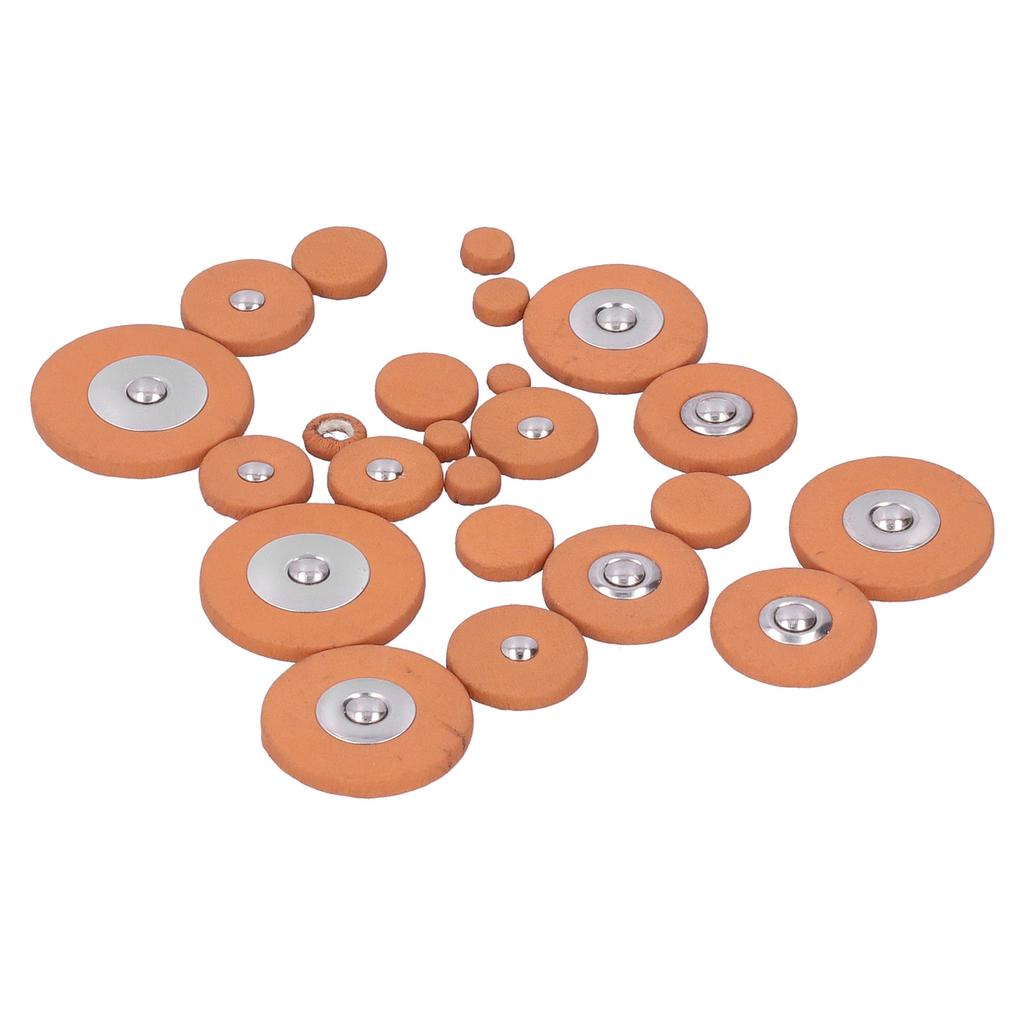 25Pcs Saxophone Pads Brown Sheepskin Sound Hole Resonator Gasket Wind Instrument Parts