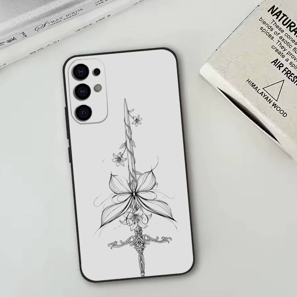 Креативный узор 'Меч' Чехол для телефона для Samsung S25,S24,S21,S22,S23,S30,Ultra,S20,Plus,Fe,Lite,Note,10,Черный Чехол