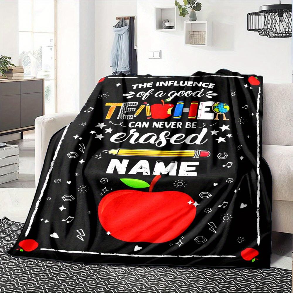 Home The Influence Of A Good Teacher Can Never Be Erased Name Blanket Fashion Used For Home Gift Blanket Soft And Warm Suitable For Home Decort33