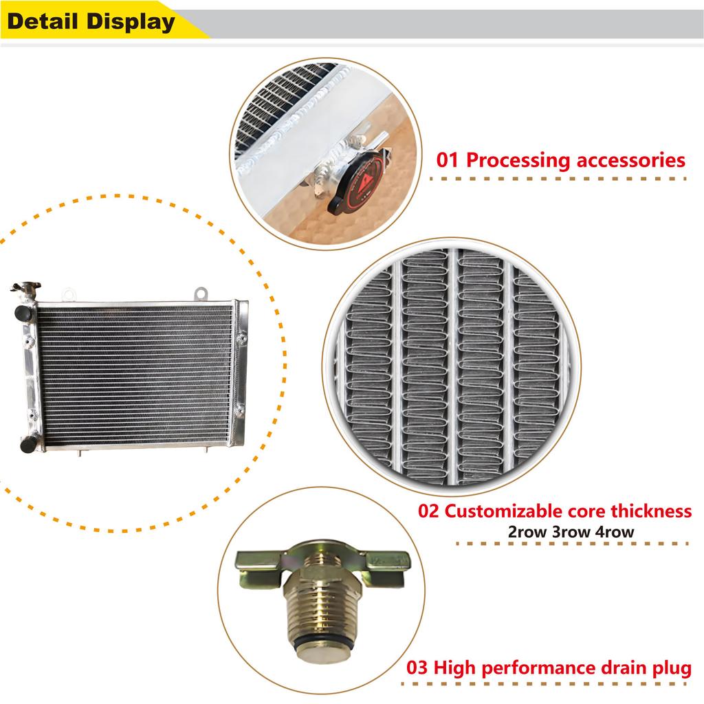 Aluminum ATV/UTV Radiator + Fans for Polaris Eanger 800 900 Replacement