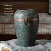 Керамическая ваза RUIJIE Jingdezhen с металлическим сине-медным кольцом