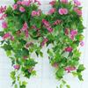 Fake Plant Flower Realistic Vivid Waterproof Hanging Artificial Silk Morning Glory Imitation Flower for Home