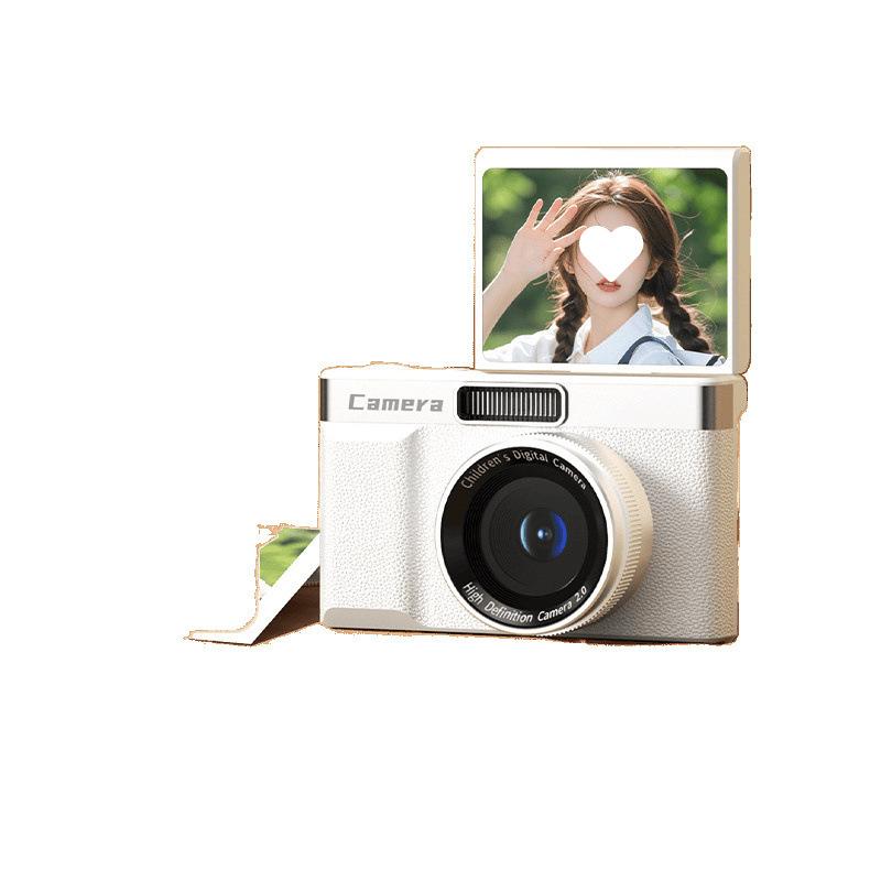 Цифровая камера с двумя камерами высокого разрешения, откидной экран, 1 миллион пикселей, студенческий кампус, ретро, доступная камера-карточка