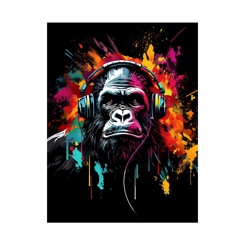 Лев Тигр Животный Портрет Плакат Обезьяна Жираф Картина на холсте Абстрактное Граффити Настенная Картина Декор Гостиной