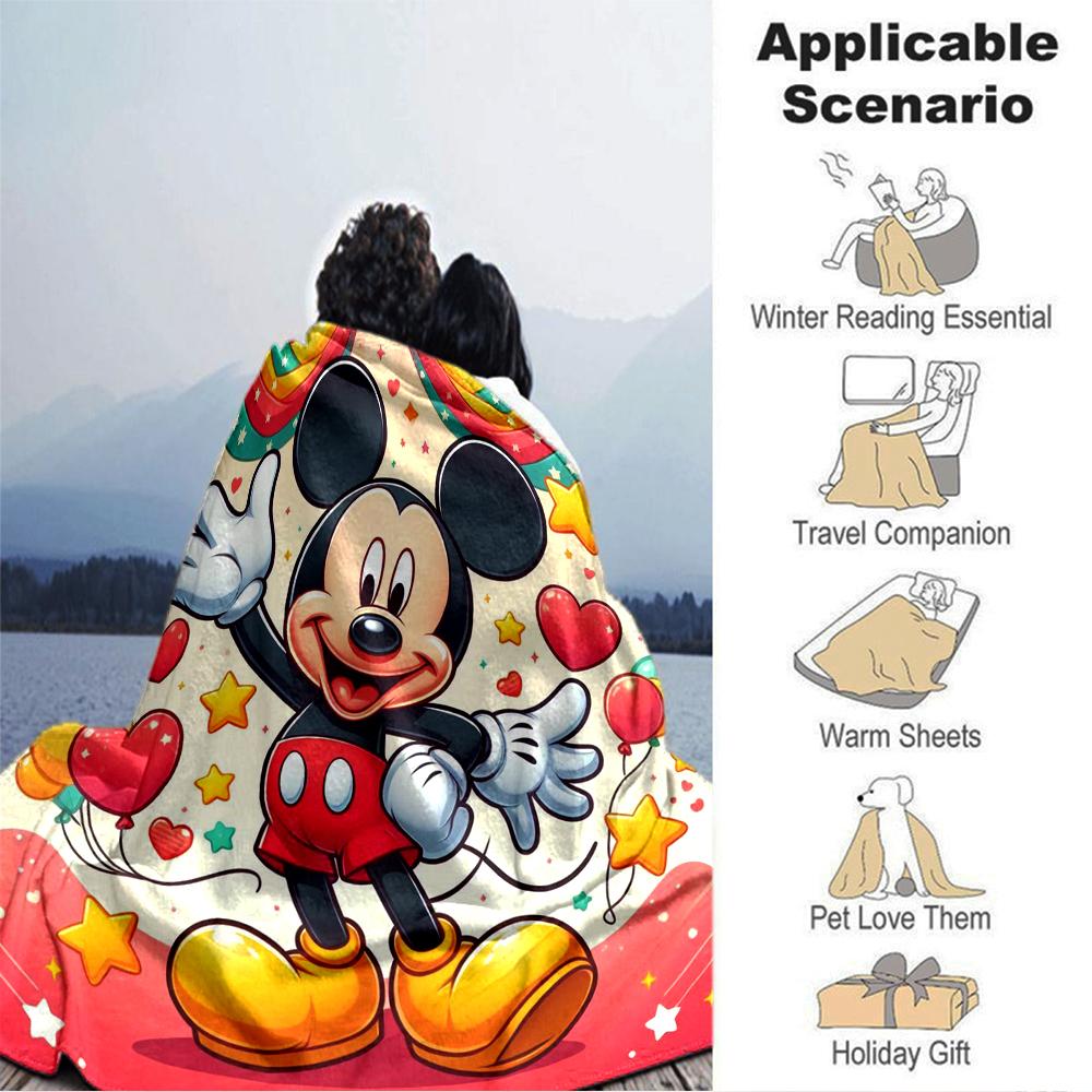 Mickey Mouse Celebration Blanket Soft Throw Blanket For Home Bedroom Bed Sofa Travel Office Solid Christmas Blanket