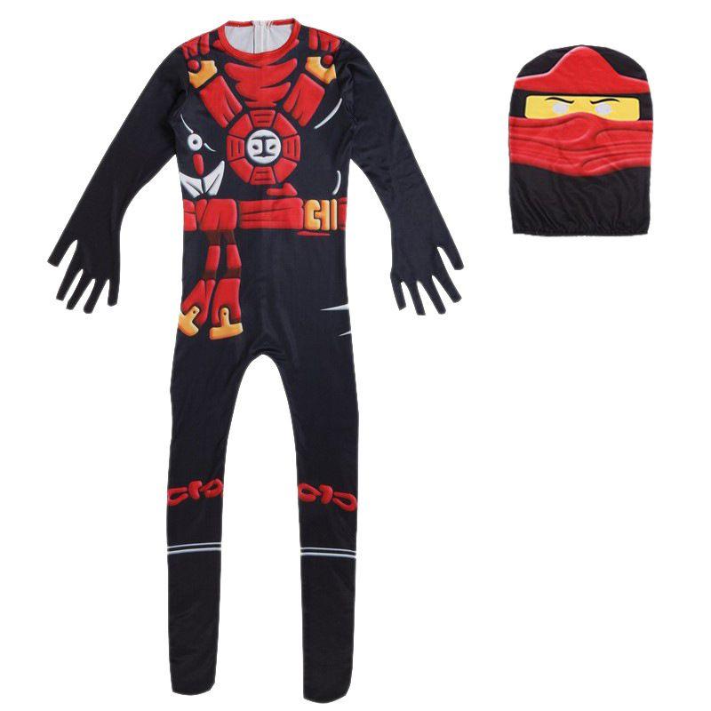 Крутой детский косплей-набор одежды в стиле Ниндзяго с перчаткой, шляпой и комбинезоном