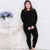 Thermal Underwear Ladies Extra Fat Cotton Thick Pajamas Plus Size Autumn Clothes Long Trousers Suit