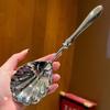 French Stainless Steel Spoons Shell Shape Soup Spoon Creative Dessert Spoons  Restaurant