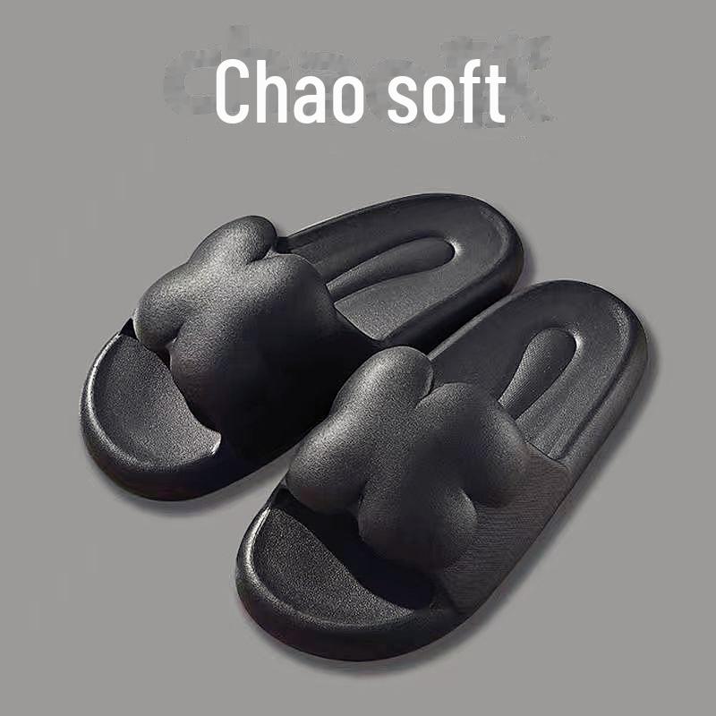 Женские уличные милые летние нескользящие сандалии с мультяшным принтом на толстой подошве