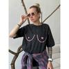 New Printed T-shirt Western Style New Fashion Washed Old Casual Loose Print T-shirt Top