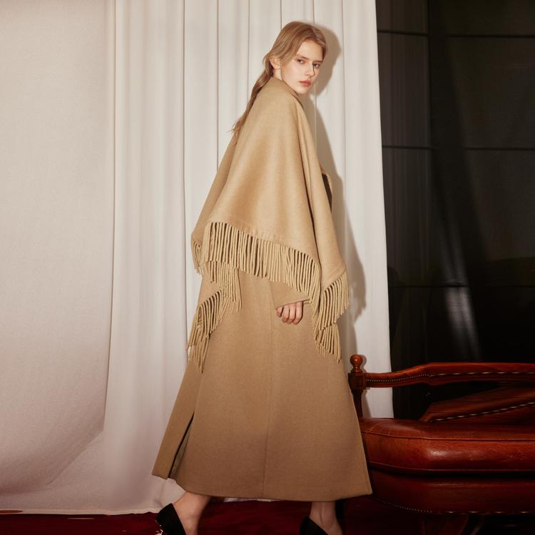 Elle X Xu Zhi Collaboration Lapel Elegant Minimalist Coat Women coats Khaki EF50739