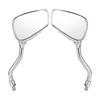 2pcs Motorcycle Chromed Rearview Mirrors 8mm 10mm Thread Skeleton Skull Hand  Handlebar Reflector