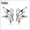 Korean Butterfly Earrings: Cute Silver-Plated Jewelry for Women