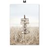 Landscape Poster Farm Grassland Cattle Road Sign Sea Wave Reed Wall Art Print Canvas Painting Wall Pictures Living Room Decor