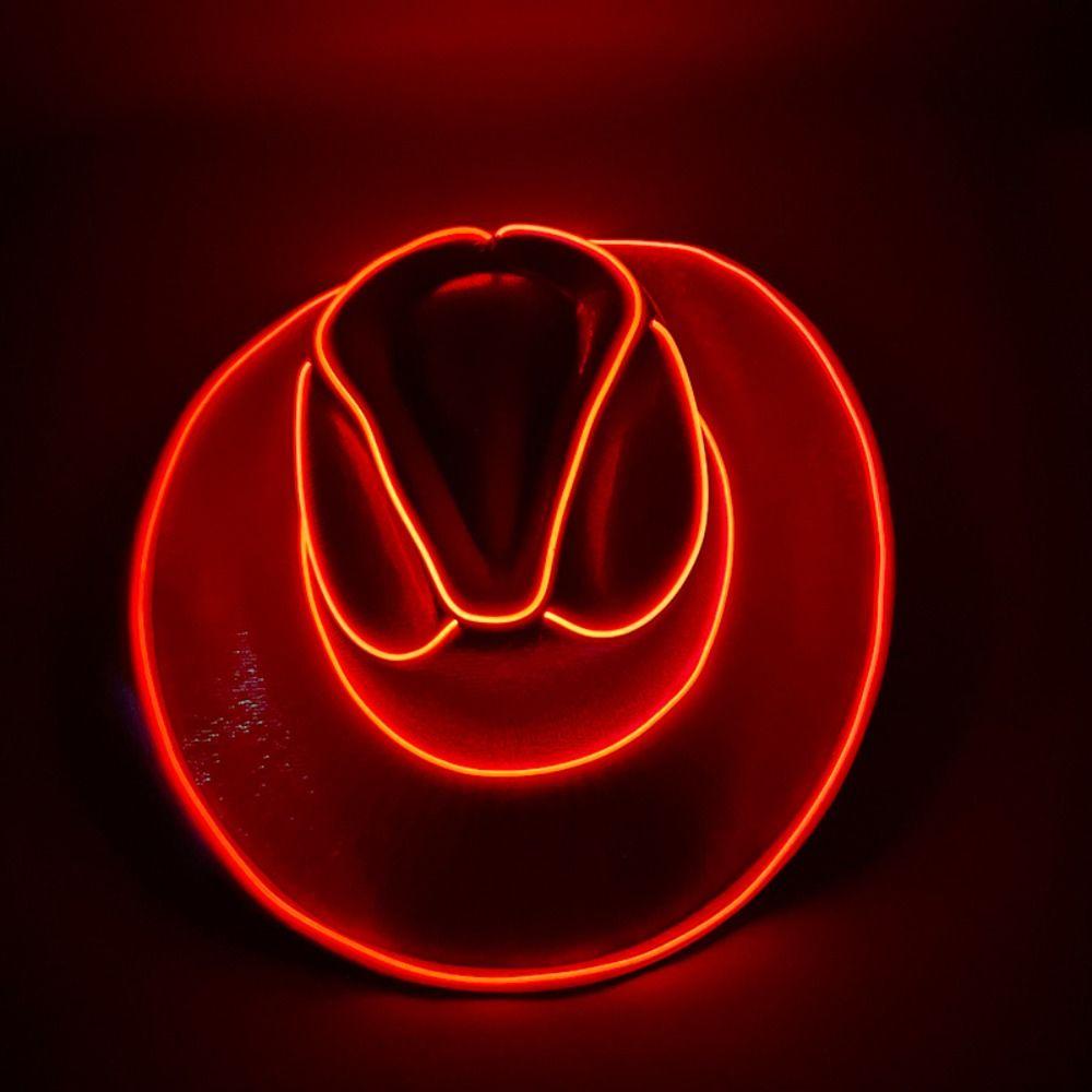 Colorful LED Luminous Cowboy Hat Pearlescent Western Cowboy Hat Neon Halloween Hats Kids