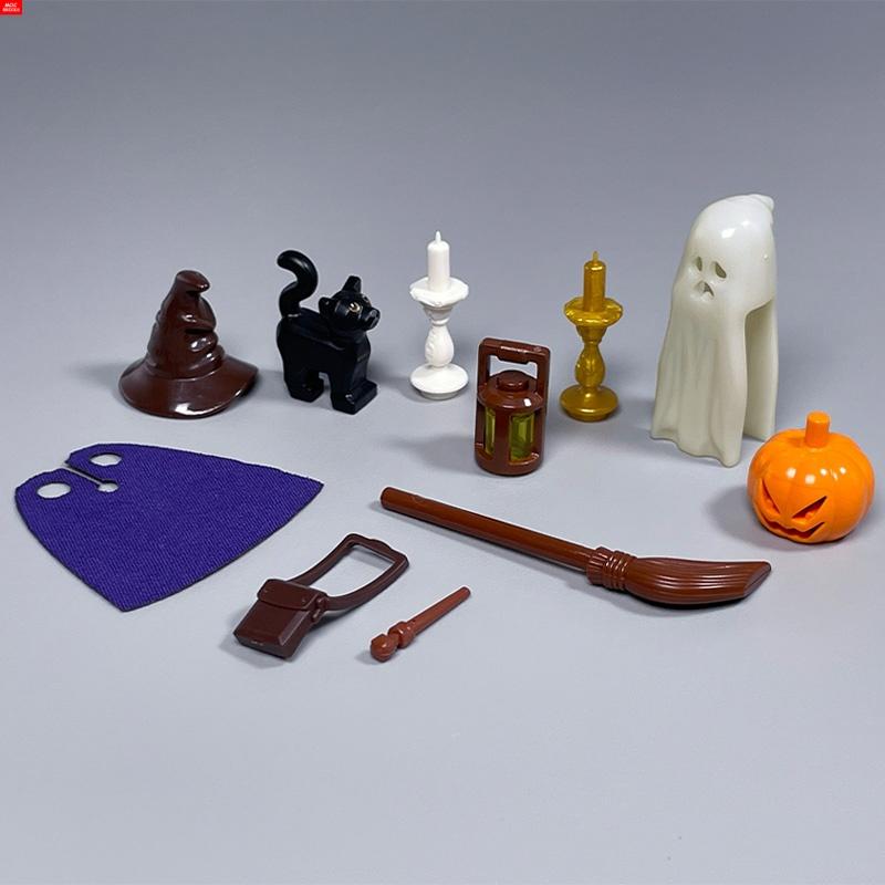 MOC Bricks Skull Cage Halloween Luminous Ghost Horse Skeleton Action Figure Educational Building Blocks Children Toys Gift