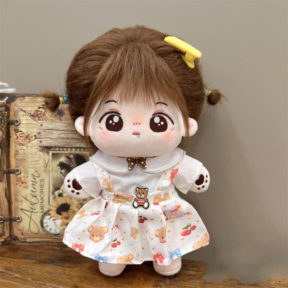 Cute Cartoon Plush Jumpsuit Mini Dolls Toys Accessories Doll T-shirt Clothes  20cm Cotton Doll