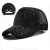 Adjustable Shiny Mesh Cap Cotton Baseball Hats Fashion Rhinestones Baseball Caps  For Women Girls