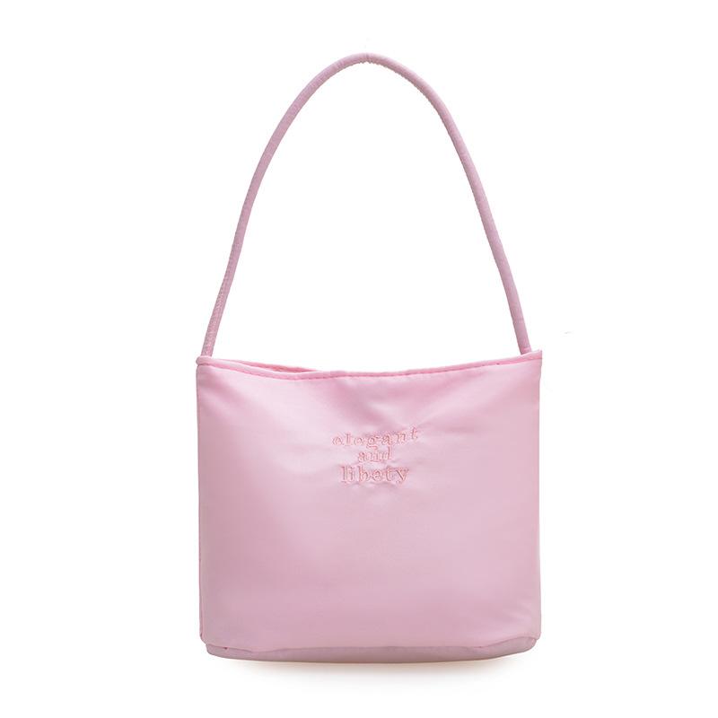 Летняя новая простая нейлоновая сумка под мышкой, дизайн с вышивкой алфавита, ручная сумка-ведро для поездок на работу