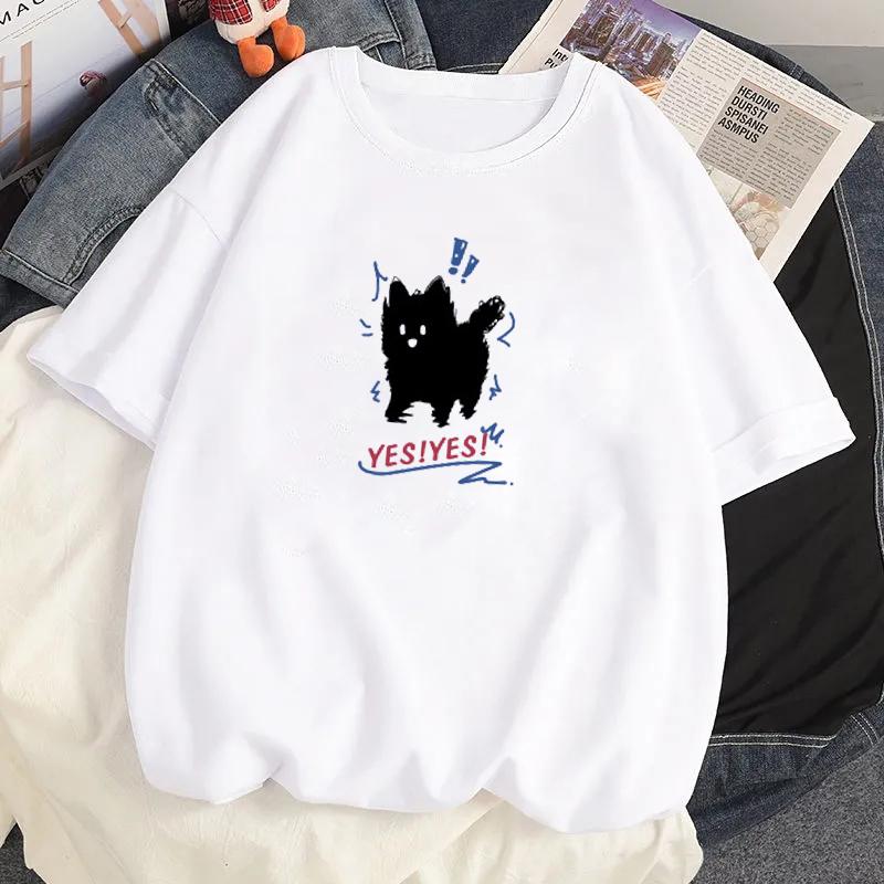 Каваи Милый Котенок Щенок Графическая Блузка Лучший Друг Короткий Рукав Женская Парная Футболка Y2k Одежда для Подруг Уличная Одежда Топы