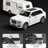 1/20 Scale Rolls Royce Cullinan Trailer RV Camping Van Diecast Model Alloy Metal Car Sound & Light Pull Back Home Display Ornament Boy