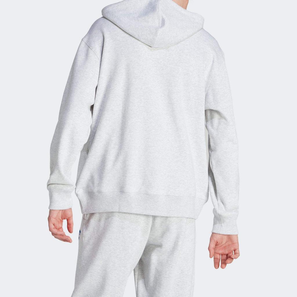 Adidas Originals Hooded Pullover Casual Sport Letter Print Long Sleeve Sweatshirt Men Tops Grey IM4577