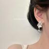 Elegant Zircon Sparkle Flower Pendant Stud Earrings for Women