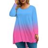 Women's Fashion Large Size Round Neck Long Sleeve Casual Print Loose Pullover Top