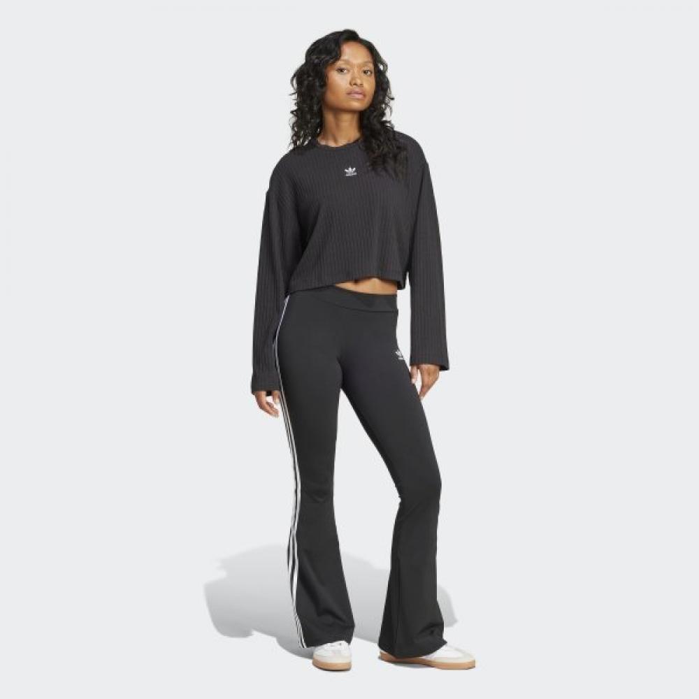 Adidas Женская футболка S eSSentialS Wide Lip с длинным рукавом, повседневная, черная