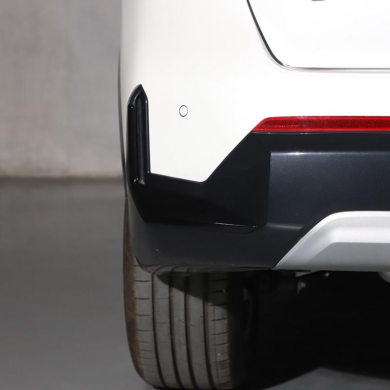 For BMW X1 U11 2024 ABS Carbon Fiber/Black Car Rear Bumper Trim Bumper Cover Decorative Stickers Car Accessories