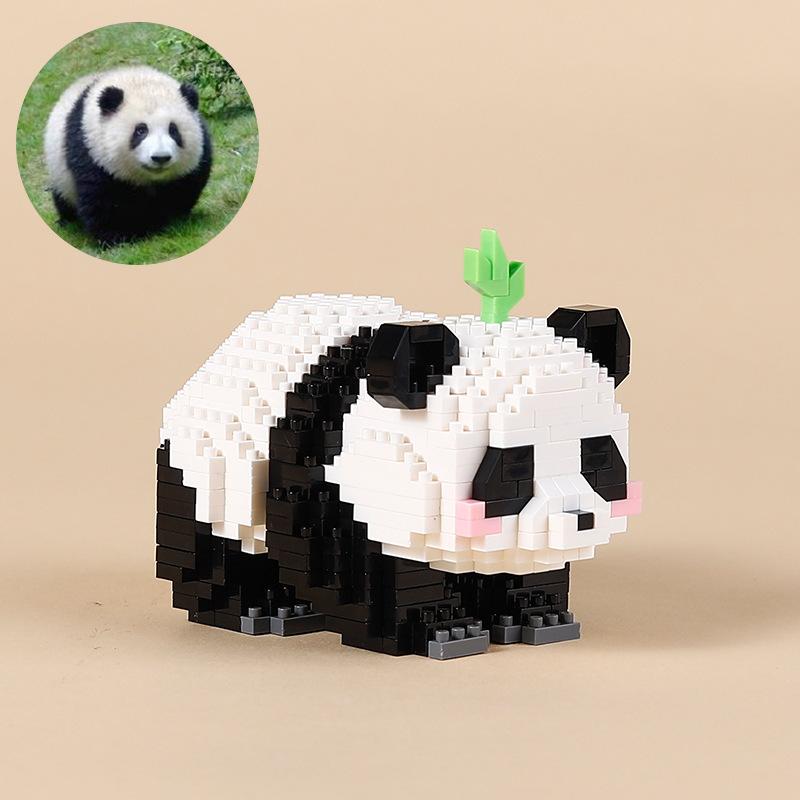 Micro-Assembled Small Particle Educational Toys Building Blocks Children's Gifts Boys And Girls Panda 3D Puzzle Ornaments