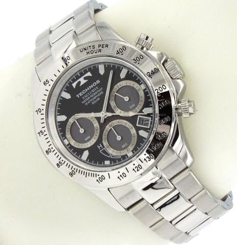 TECHNOS SOLAR WATCH Часы мужские Technos Solar Chronograph с питанием от света, черные, TAE4001ASB [Параллельный импорт]