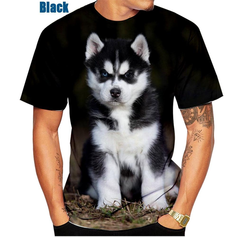 Летняя новая модная 3D футболка с изображением животных сибирского хаски, забавная личность, креативная летняя футболка с круглым вырезом