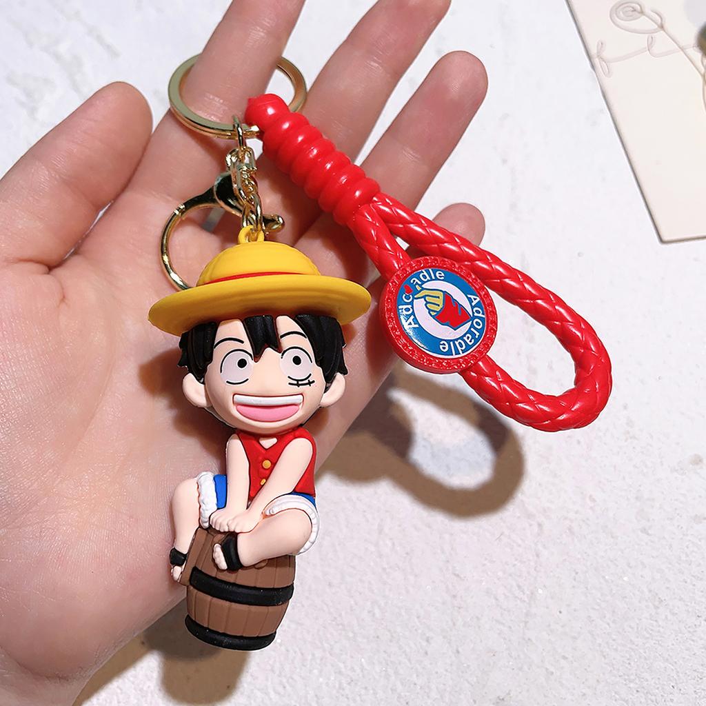 One Piece Keychains Anime Monkey D. Luffy Tony Chopper Roronoa Zoro Cartoon Character Key Chains Keyring Doll Bag Pendent