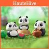Lovable Cartoon Style Resin Panda Ornaments For Diy Craft And Garden Scenery