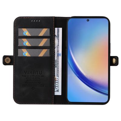 YIKATU YK-002 для Samsung Galaxy A35 5G чехол-кошелек из искусственной кожи с откидной крышкой-подставкой и внешним слотом для карт