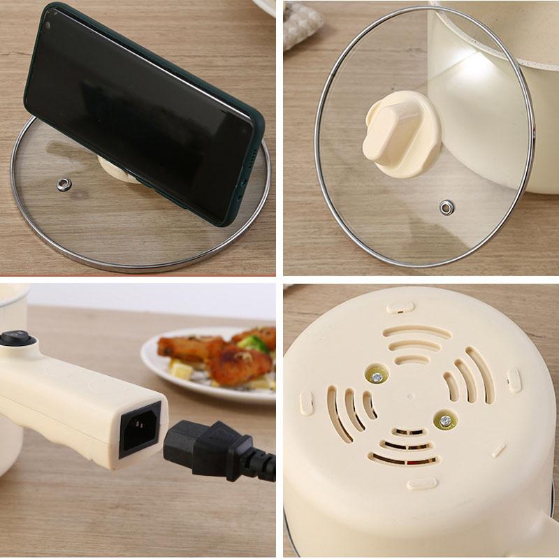 Многофункциональная кастрюля, мини-горячая кастрюля, электрическая сковорода с антипригарным покрытием, сковорода для омлета, лапши, рагу, супа, нагреватель с пароваркой