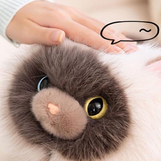 Реалистичная плюшевая игрушка сиамский кот со звуком, реалистичный котенок, мягкая игрушка-кукла, мяукающий интерактивный кот, декор