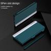 Electroplating Holder Pen Slot Tape Phone Case for Samsung Galaxy Z Fold 6 5 4 3 Fold6 Fold5 Fold4 Fold3 Magnetic Leather Cover