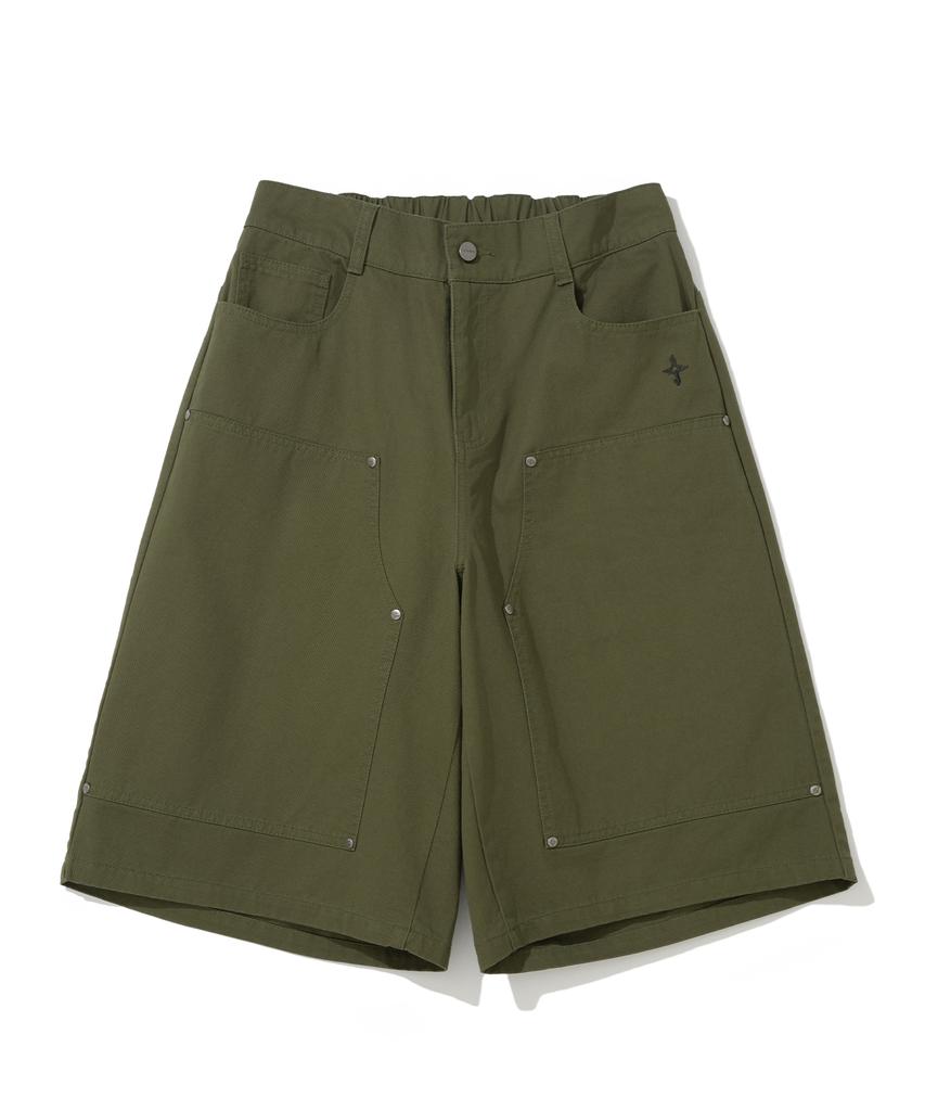 NOT4NERD Symbol Sequence Carpenter Bermuda Shorts - Khaki